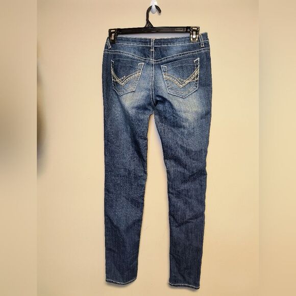 BONGO Blue Skinny Jeans with Whiskering Details - Picture 4 of 7